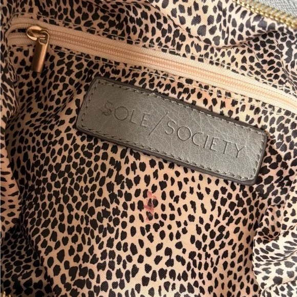 Sole Society Gray Leather Backpack - Picture 3 of 3